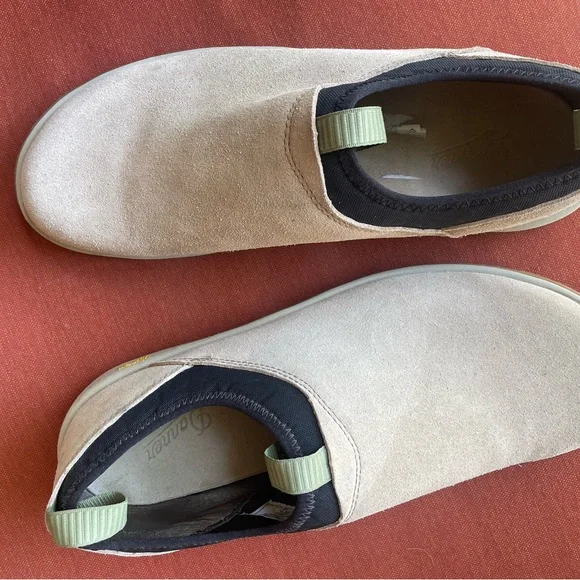 Danner Tan Suede Slip-On Shoes with Green Pull Tabs - Picture 2 of 4